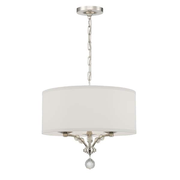 slide 1 of 1, Crystorama Lighting Group Mirage 3 Light 18" Wide Drum Chandelier with Polished Nickel