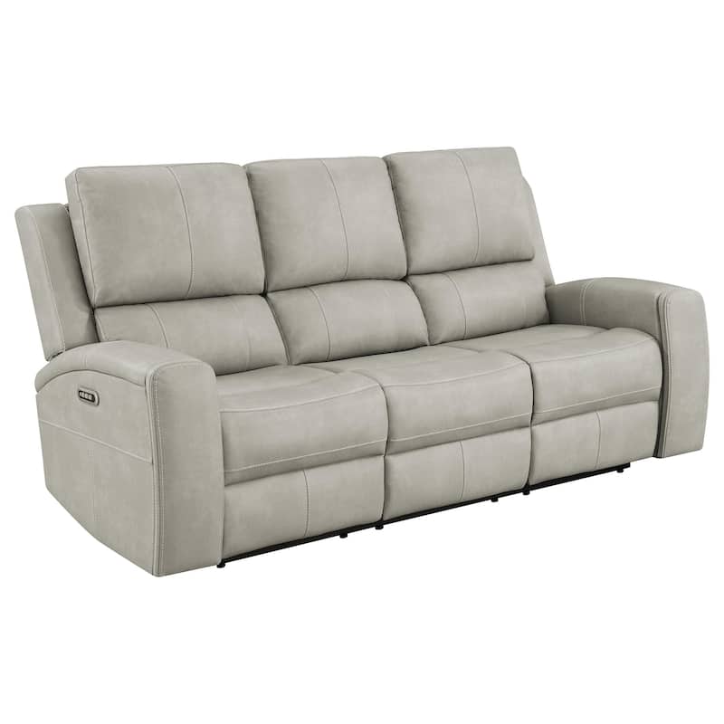 Brickston Triple Power Reclining Sofa - Grey