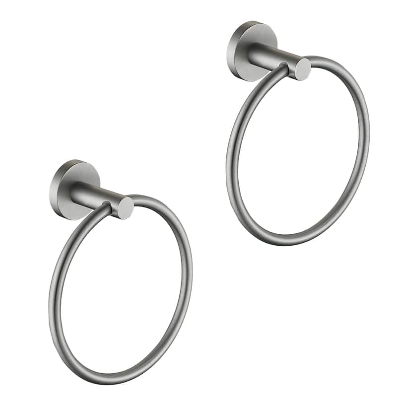 AITINKAN Towel Ring Set Towel Holder Set of 2 in Brushed Nickel - Silver
