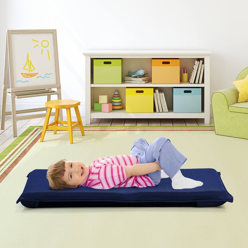 6-Position Floor Chair with Steel Pipe Frame and Breathable Mesh Thick Sponge Portable Design - 39.5" x 18" x 3"