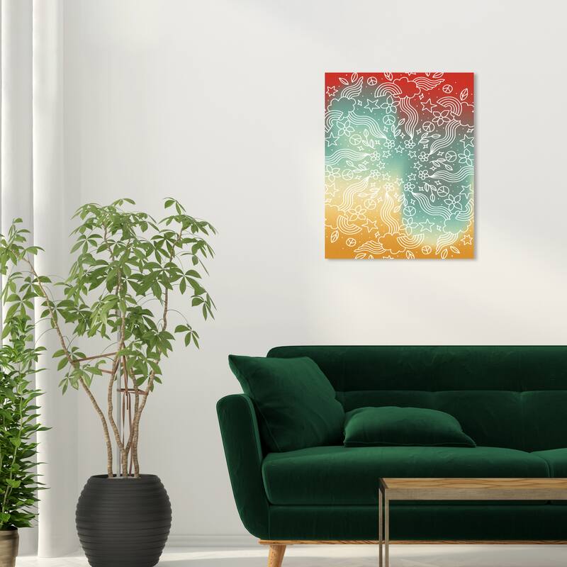 Wynwood Studio Canvas Abstract Floral Peace Atmosphere Blue Modern & Contemporary Wall Art Canvas Print - 20 x 24