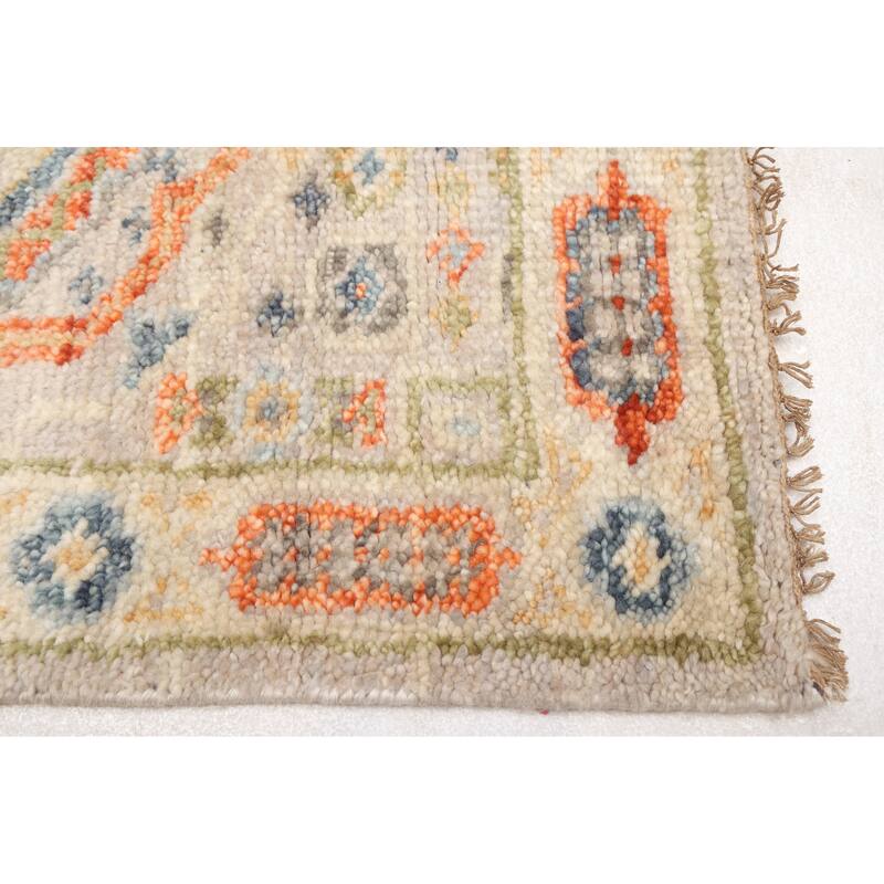 ECARPETGALLERY Hand-knotted Mamluk Light Grey Wool Rug - 2'6 x 7'11