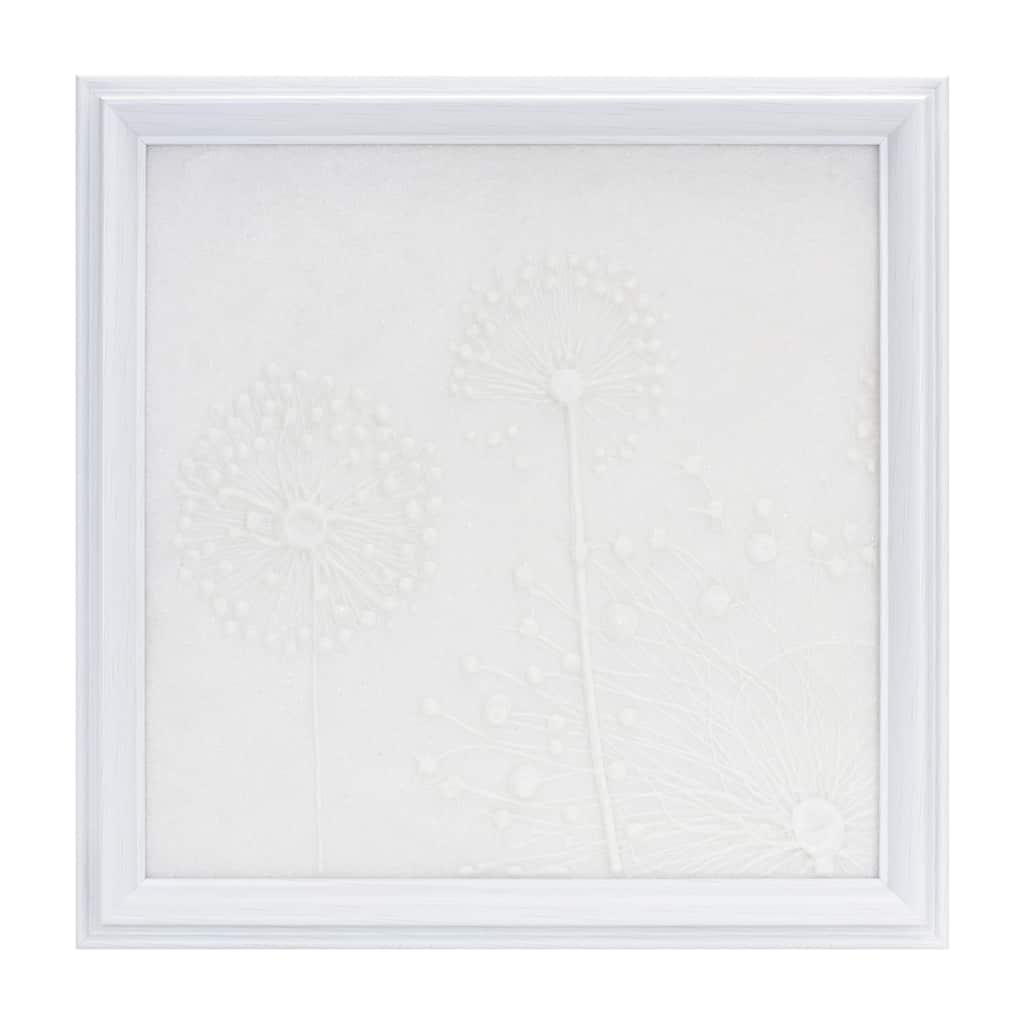 Stone Dandelion Wall Plaque 18.25"SQ