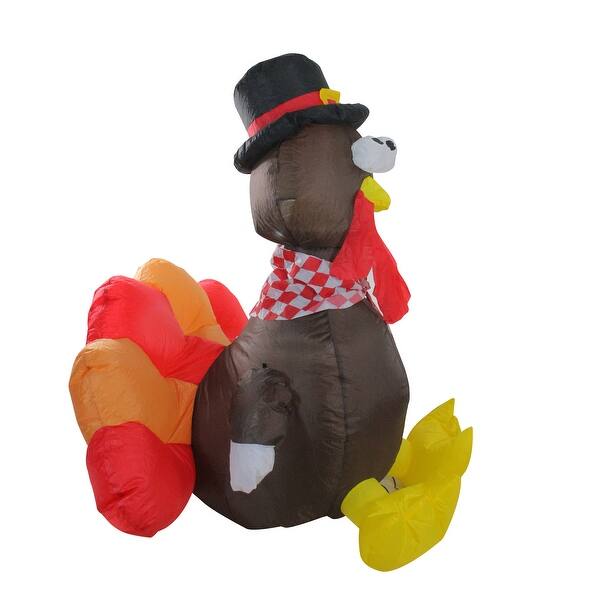 Shop 4 Red And Brown Inflatable Lighted Thanksgiving Turkey