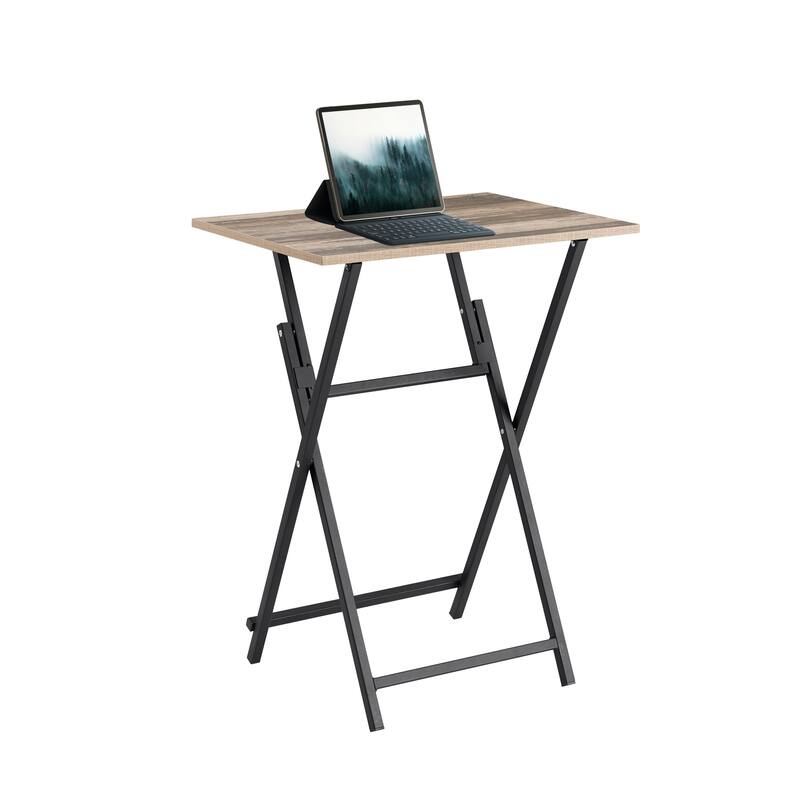 Industrial Folding TV Tray Tables,Side Table for Small Space,Snack Tables with Stable Metal Frame,Noassembly Required(1/2PCS)
