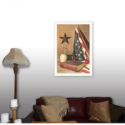 TrendyDecor4U Contemporary "God and Country" Framed Print Wall Art by Billy Jacobs