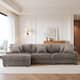 118.4"W Plush Modular Sectional Sofa with Pillows - 3 Piece Brown - Left Facing