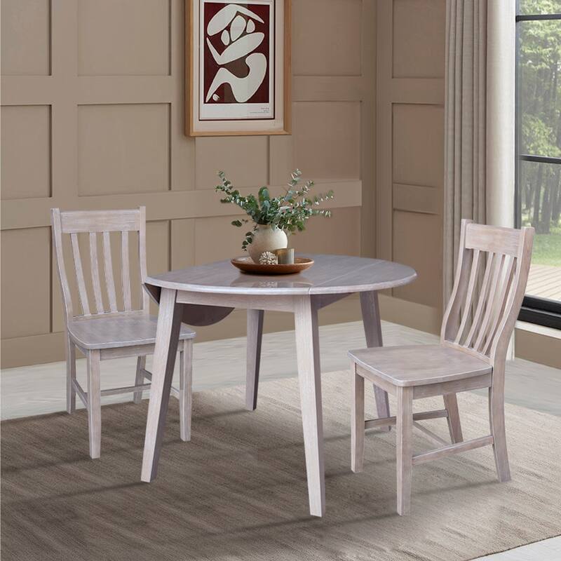 42" Round Dual Drop Leaf Dining Table with Chairs