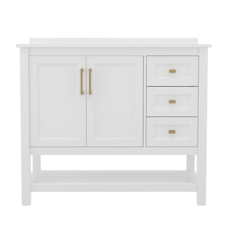 Bathroom Vanity with Sink, Open Storage, and Storage Drawers