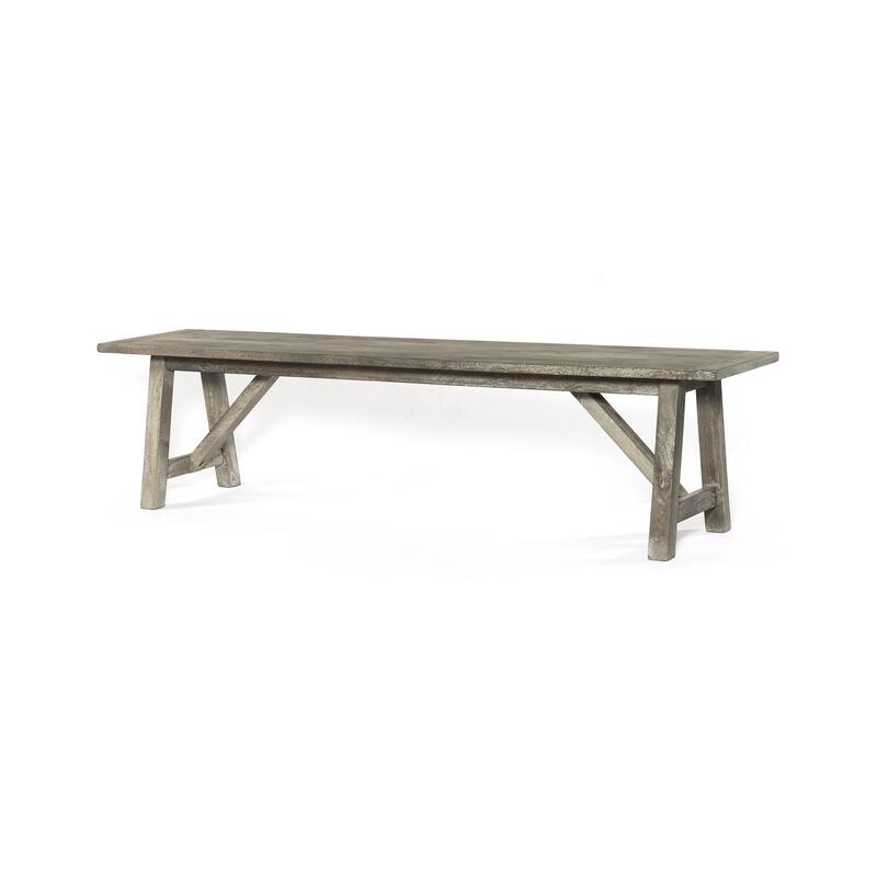Traditional farmhouse Bench Seat Natural Look finish in Rowan Gray - 72" X 16" X 18"