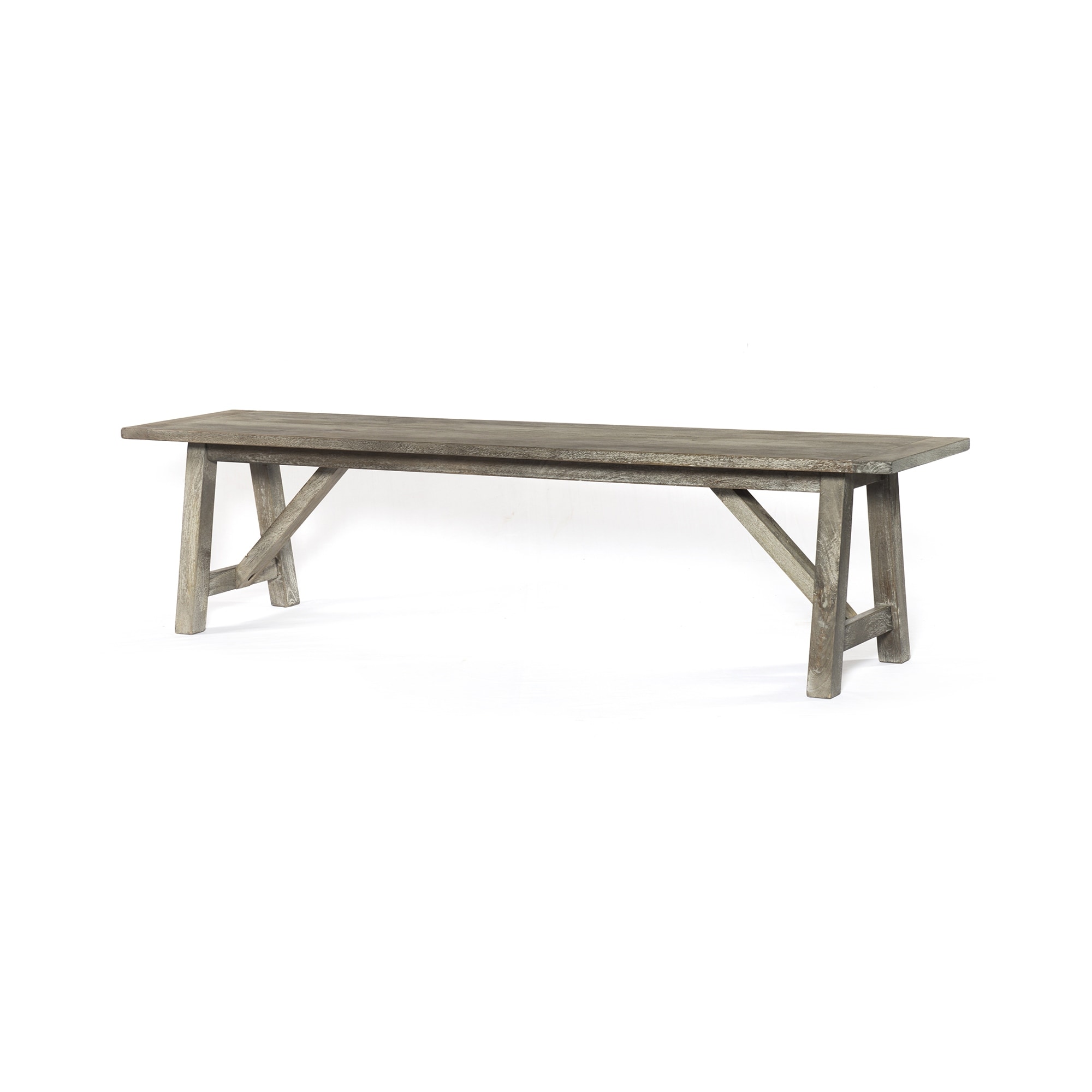 Traditional farmhouse Bench Seat Natural Look finish in Rowan Gray - 72" X 16" X 18"