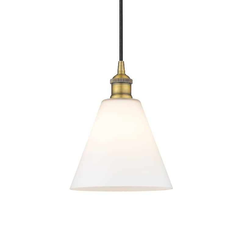 Innovations Lighting 616-1P-11-8 Edison Pendant Edison 8" Wide Mini - Brushed Brass / Matte White