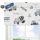 preview thumbnail 4 of 4, Construction Truck Collection Window Curtain Valance - Grey Yellow Black Blue and Green Transportation