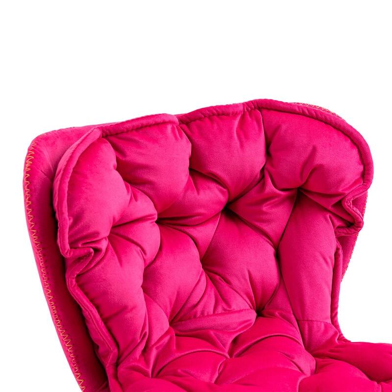 2 Pcs Modern Bar Stools with Adjustable Height, Rose Red Bed Bath