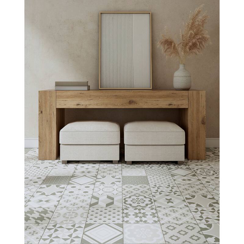 Felix 7 in. x 7 in. Greyscale Matte Porcelain Wall and Floor Tile