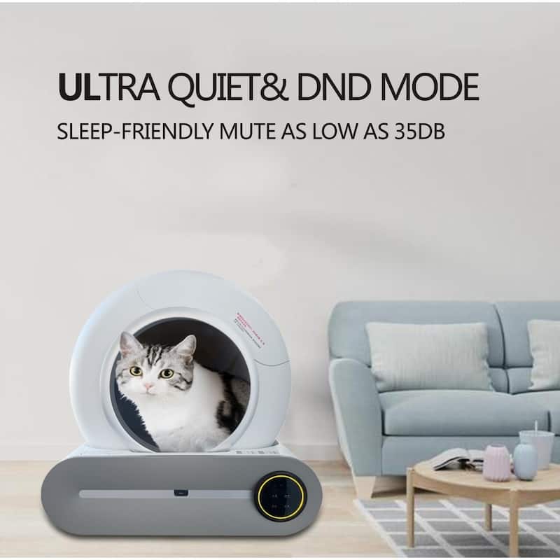 Smart Cat Litter Box Cat Litter Box Self-cleaning - Cream White