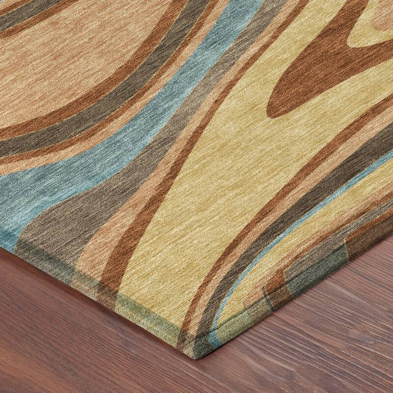 Machine Washable Indoor/ Outdoor Abstract Busey Chantille Rug