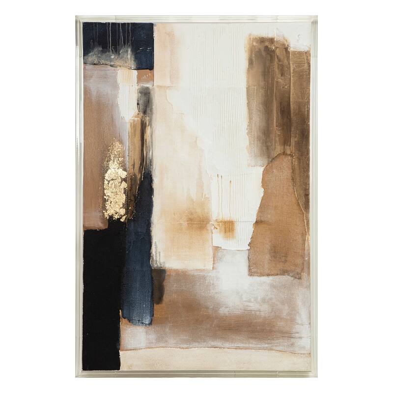 Canvas Wall Art Wood Frame Abstract Textured for Home Use - 60" Multi