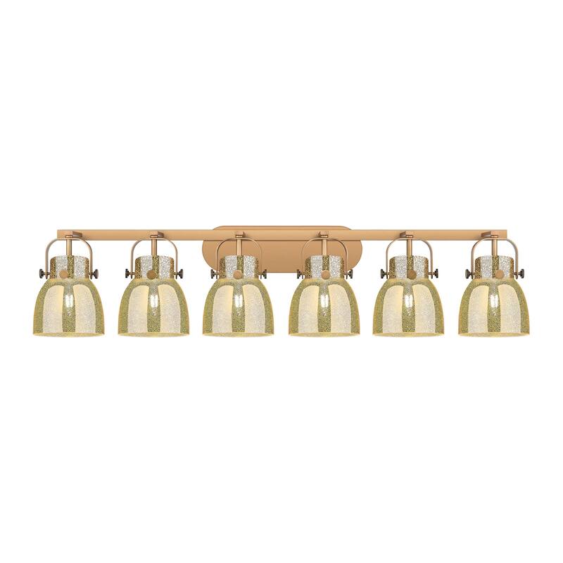 Innovations Lighting 423-6W-11-46 Pilaster II Bell Vanity Pilaster II - Brushed Brass / Mercury