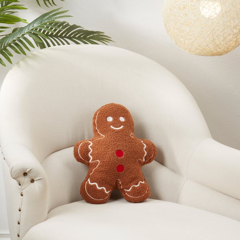 Gingerbread Warmth Poly Filled Throw Pillow