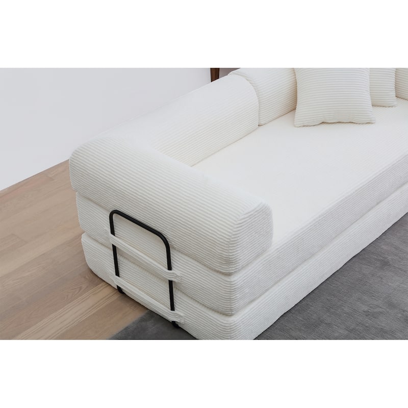 Twilight 2 - Piece Convertible Sleeper Sofa Bed, Corduroy Folding Mattress Couch with Fixed-Shape Framefor Cozy Living Spaces