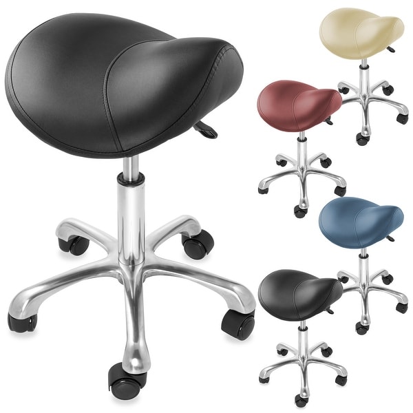 Adjustable Rolling Spa Saddle Stool by Saloniture Bed Bath