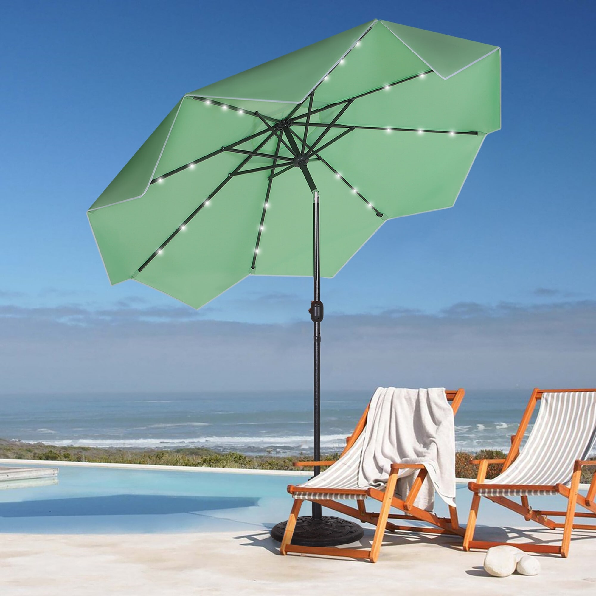 Ruffled patio sale umbrella
