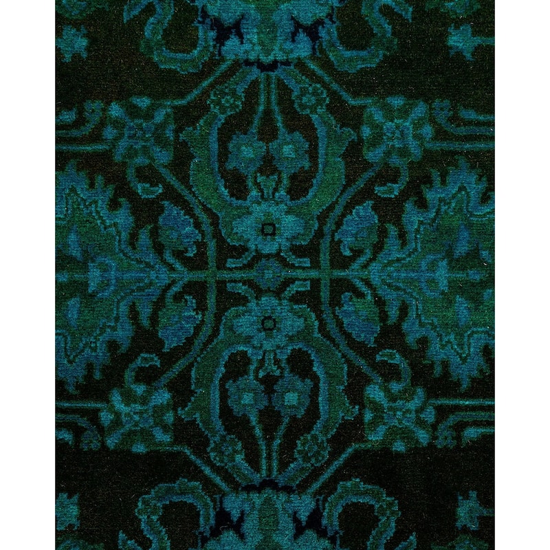Overton Hand Knotted Wool Vintage Inspired Modern Contemporary Overdyed Black Area Rug - 2' 8" x 4' 4"