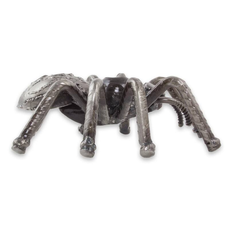 NOVICA Handmade Upcycled Metal Sculpture, 'Rustic Tarantula' (Mexico)