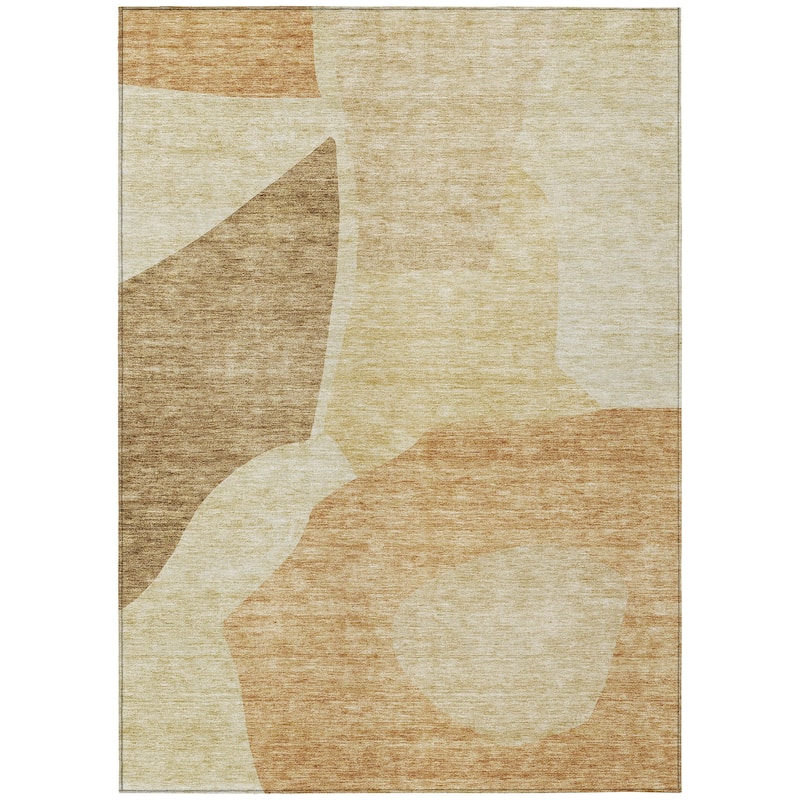 Machine Washable Indoor/ Outdoor Chantille Modern Abstract Rug