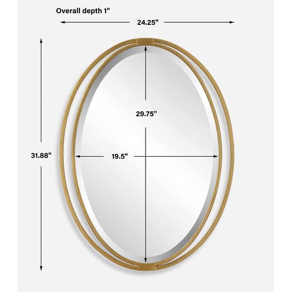 Uttermost Rhodes Gold Oval Mirror - 31.88'' H X 24.25'' W X 1'' D