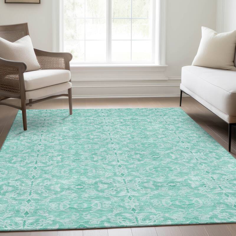 Machine Washable Indoor/ Outdoor Chantille Traditional Medallions Rug