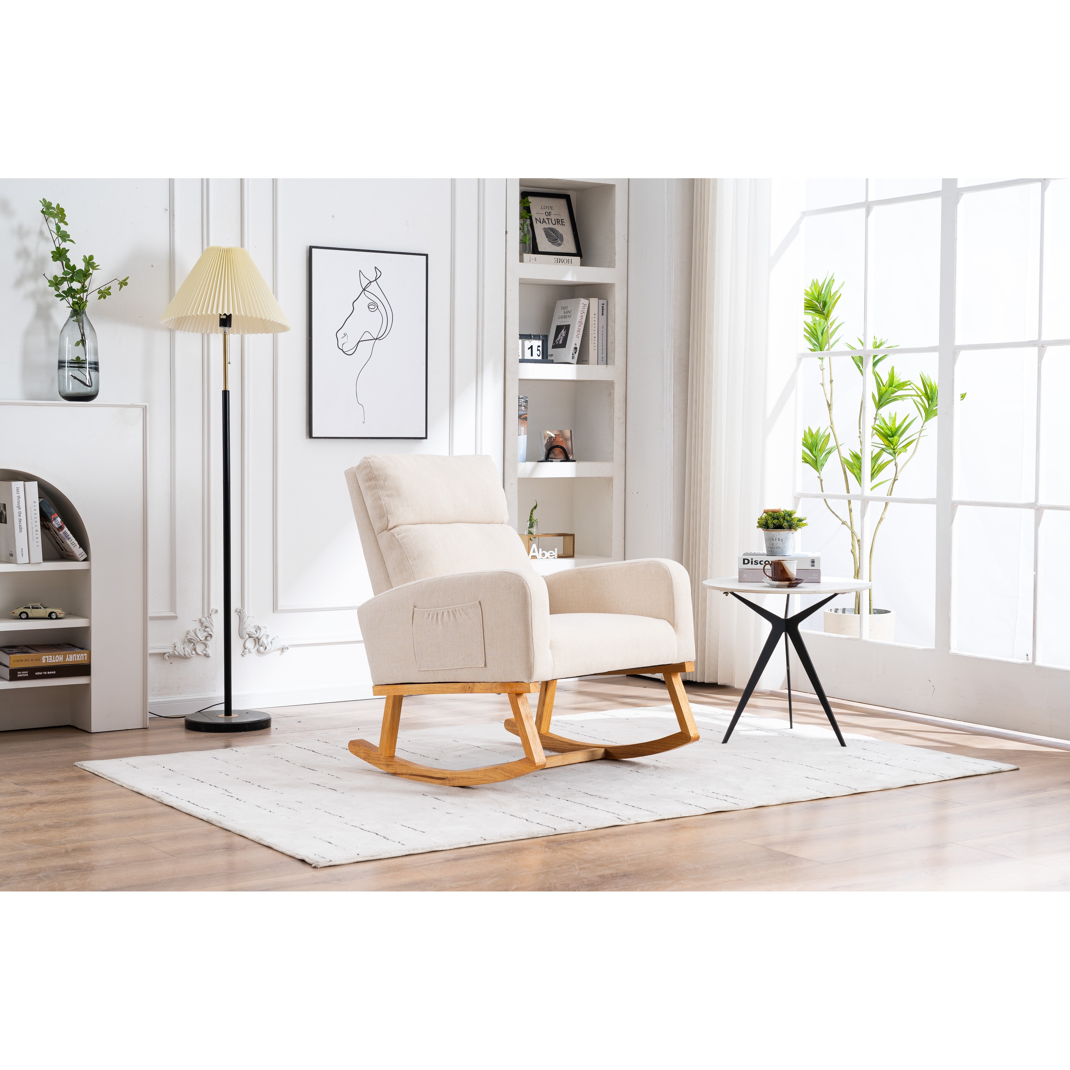 Upholstered Kids Glider Rocking Chair for Infants and Children
