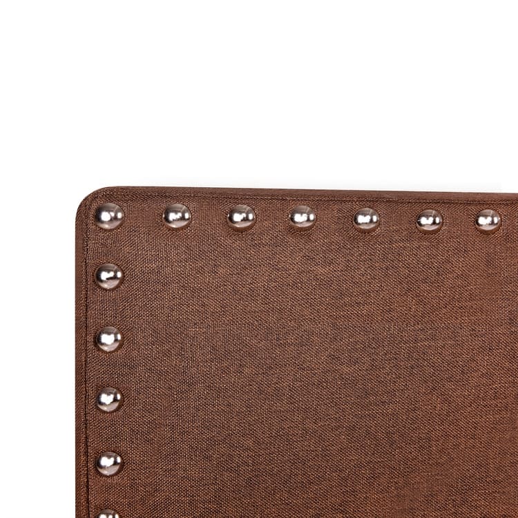 Queen Size Nailhead Tufted Headboard - Height Adjustable with 12 Positions, Metal Legs, Wall Mount Compatible, Headboard Only