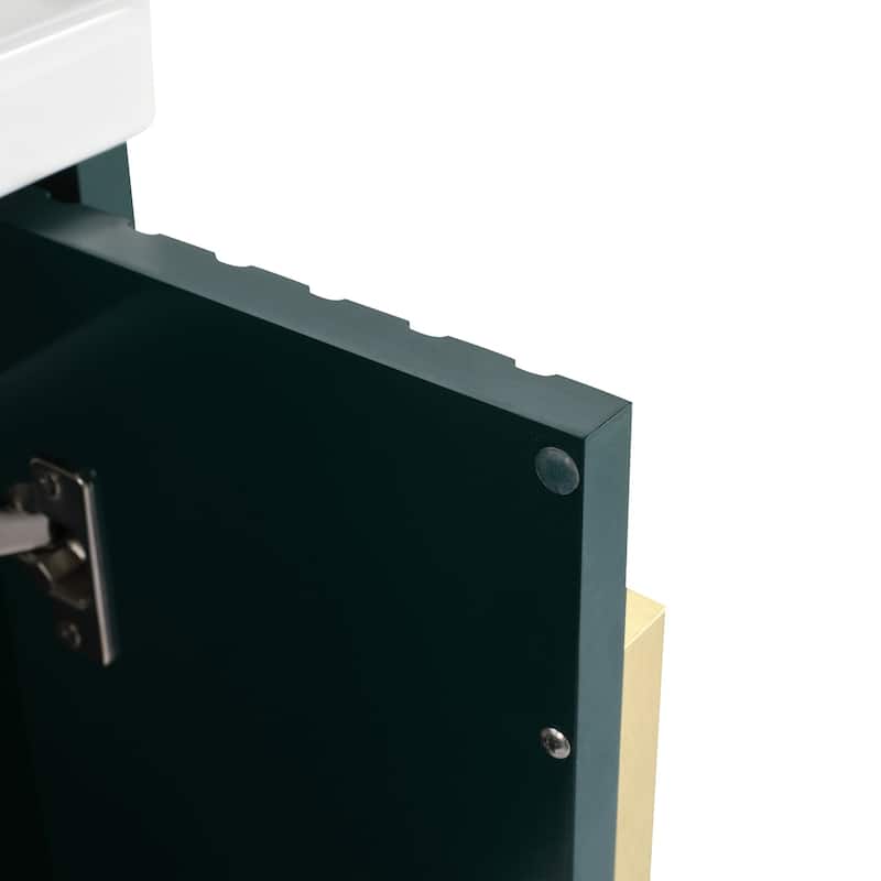 24 inch Wall Mounted Bathroom Vanity Set with Integrated Ceramic Sink