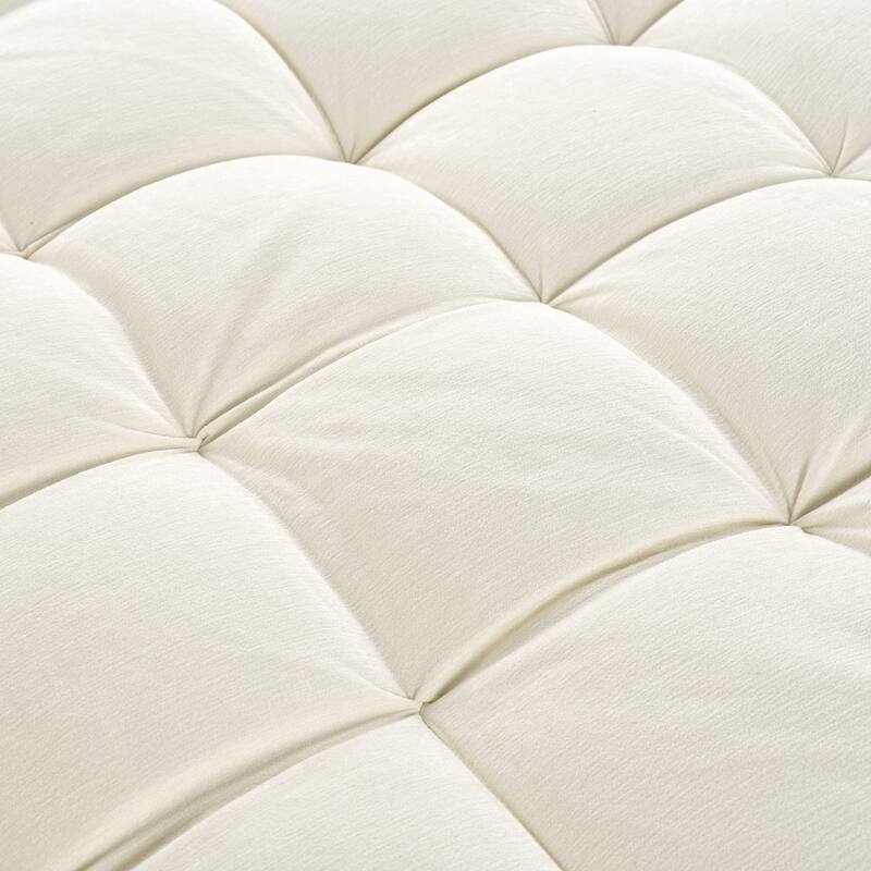 Chenille Chaise Lounge Sofa Bed, Upholstered Sofa Couch with Tufted Backrest and 2 Detachable Pillows for Living Room