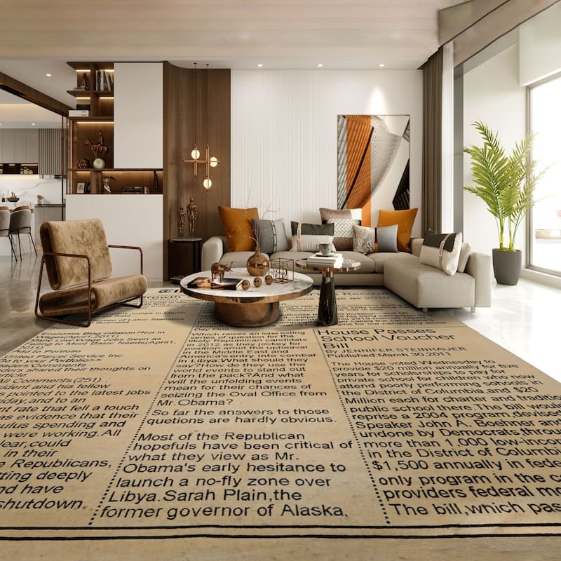 8x10'1'' Hand Knotted 250 KPSI Tibetan Ivory Wool Area Rug - 8' x 10' 1''