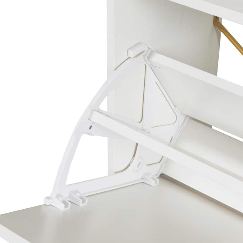 Shoe Cabinet with 2 Flip Drawers& Open Shelves,Modern Entryway Shoe Storage
