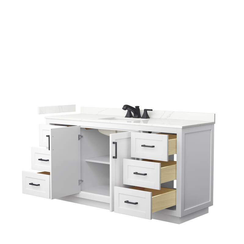 Miranda 66-inch Single Vanity, Quartz Top