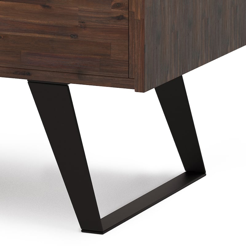 WYNDENHALL Mitchell SOLID WOOD 48 inch Wide Rectangle Modern Lift Top Coffee Table in Distressed Charcoal Brown