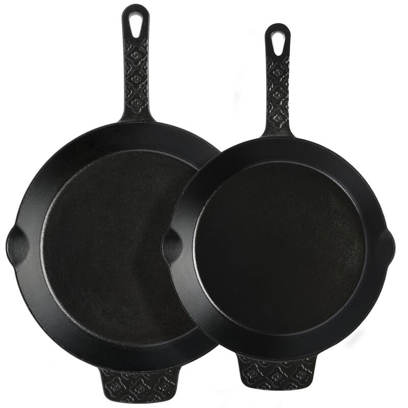 Spice by Tia Mowry Savory Saffron Pre-Seasoned Cast Iron Skillet Set