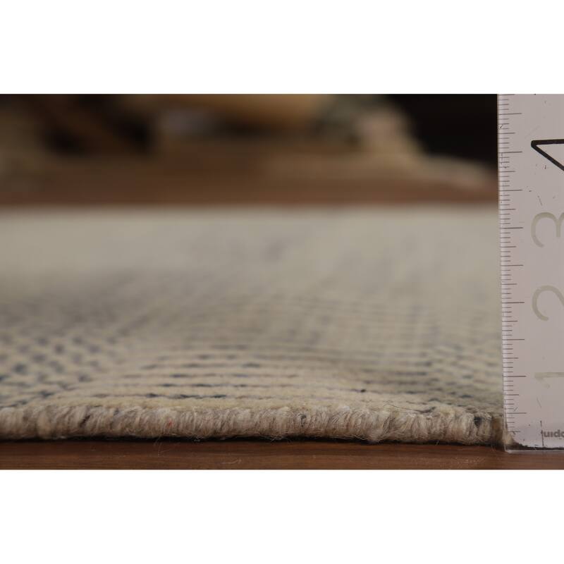 Beige Moroccan Area Rug Hand-Knotted Oriental Wool Carpet - 4'11" x 7'10"