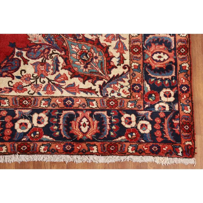 Red Heriz Persian Antique Area Rug Hand-Knotted Wool Carpet - 7'5" x 10'8"