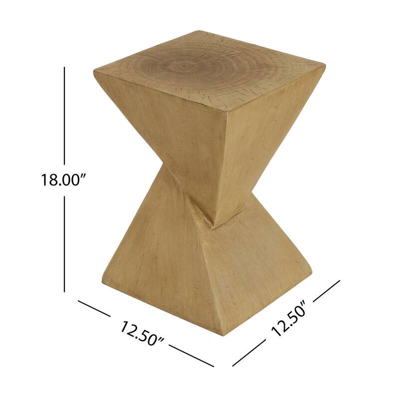 Geometric MGO Side Table Wood-like Finish End Table