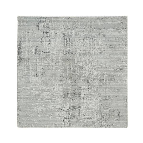 Shahbanu Rugs Light Gray, Modern Design, Soft Pile, Hand Knotted, Hand ...