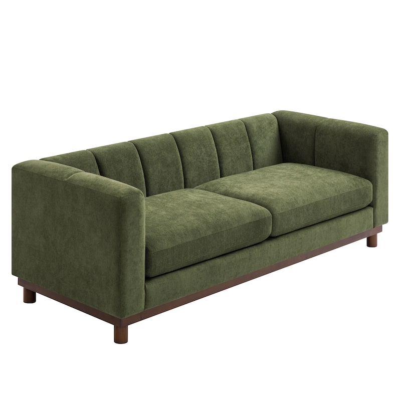 Christopher Knight Home - Modern Mid-Century 78.7" Tufted Back Upholstered 3-Seater Sofa with Foam-filled Seat Cushions