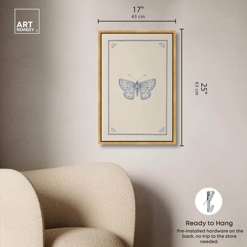 Blue Butterfly II Canvas by Art Remedy