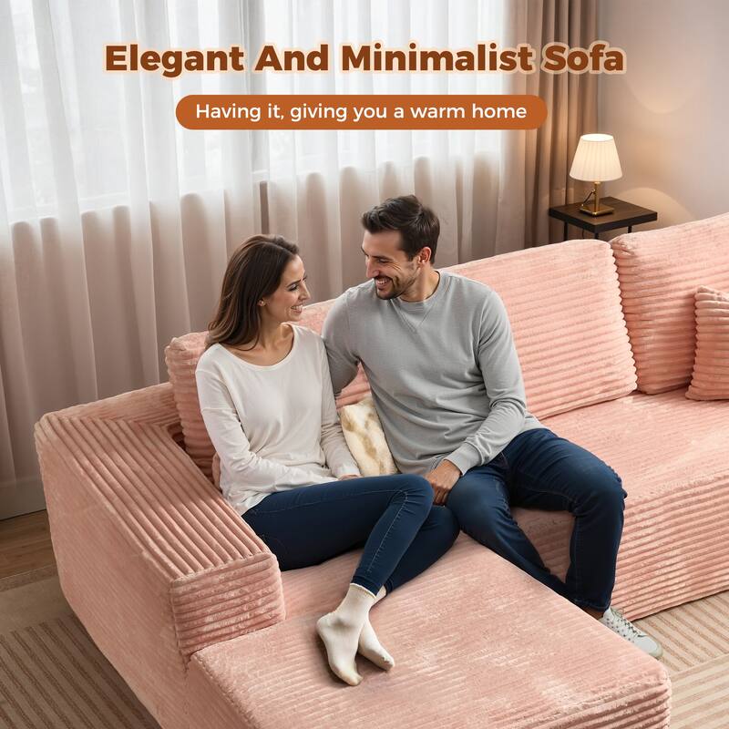 HOOOWOOO Modern L-shaped Modular Sectional Sofa with Chaise