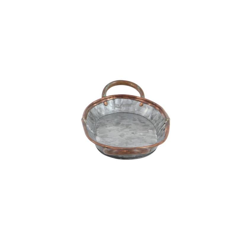 Gray Metal Galvanized Living Room Decor Tray (Set of 3) - S/3 14", 22", 28"W