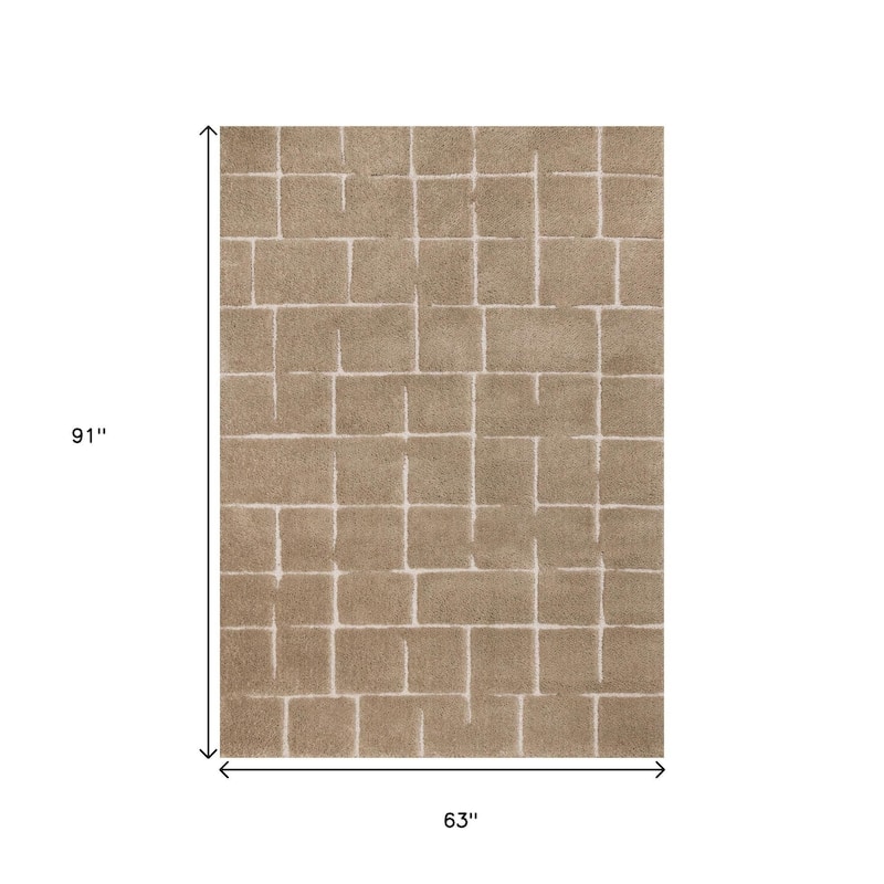 HomeRoots Geometric Modern Rectangle Area Rug - 5' X 8'